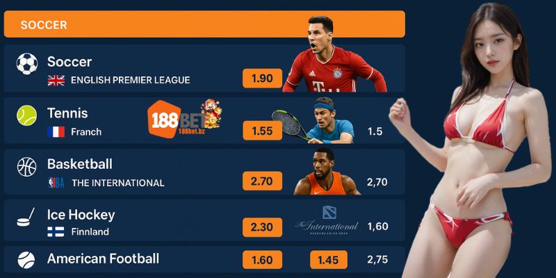 Hàng ngàn giải đấu – Mọi môn thể thao – Cá cược 1 chạm tại thể thao 188BET Hàng ngàn giải đấu – Mọi môn thể thao – Cá cược 1 chạm tại thể thao 188BET